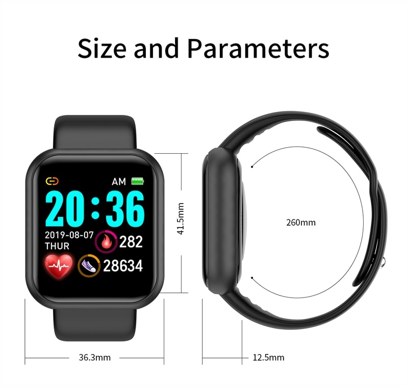 Inteligente conectado fitness tracker, relógio digital, y68