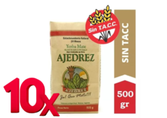 Yerba Mate Con Palo ( Sin Tacc ) Estacionado Natural 10 PAQUETES X 500gr c/u - AJEDREZ -
