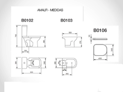 Inodoro Largo Amalfi Mochila y Asiento - comprar online