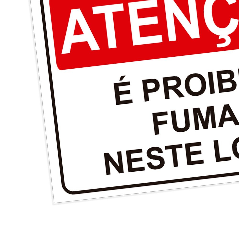 Placa De Sinalização Atenção É Proibido Fumar Neste Local 