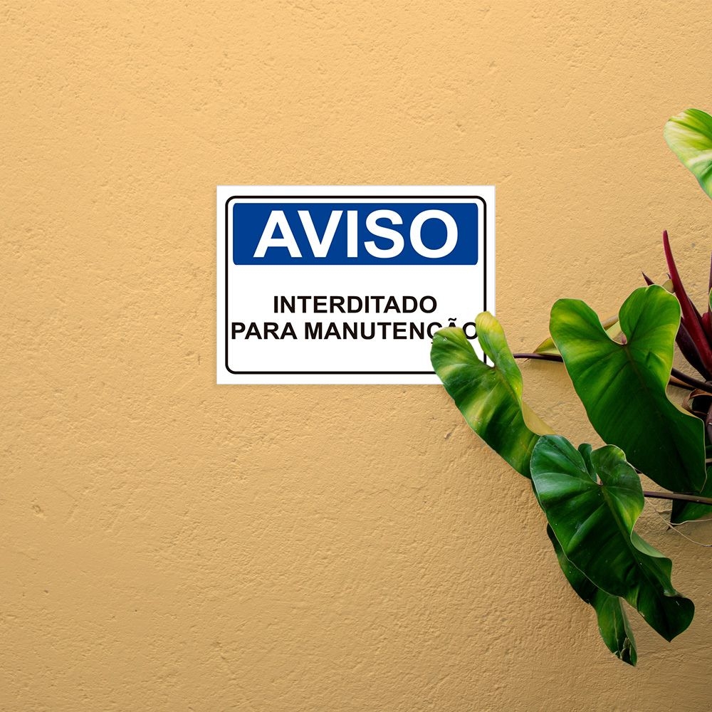 Placa De Sinalização Aviso Interditado Para Manutenção 6230