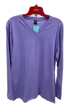 Remera M/L Cuello V - TH21523 - VOV JEANS