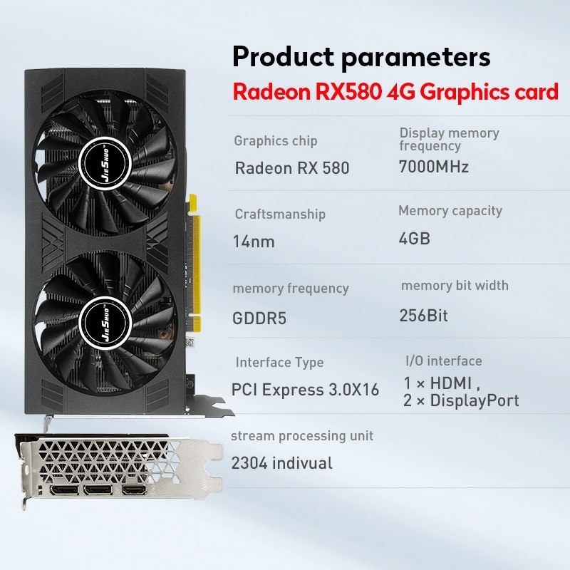 Jieshuo-RX 6800XT 16GB placa gráfica Radeon RX6800XT Computador Desktop PC  AMD, 256bit, 8 + 8Pin