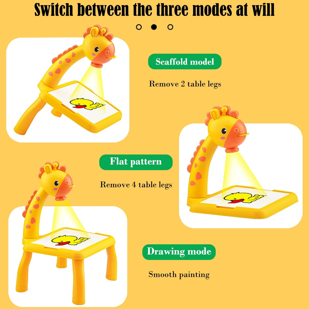 Brinquedo Projetor Mesa 4 Em 1 Desenho Pintar Infantil Led