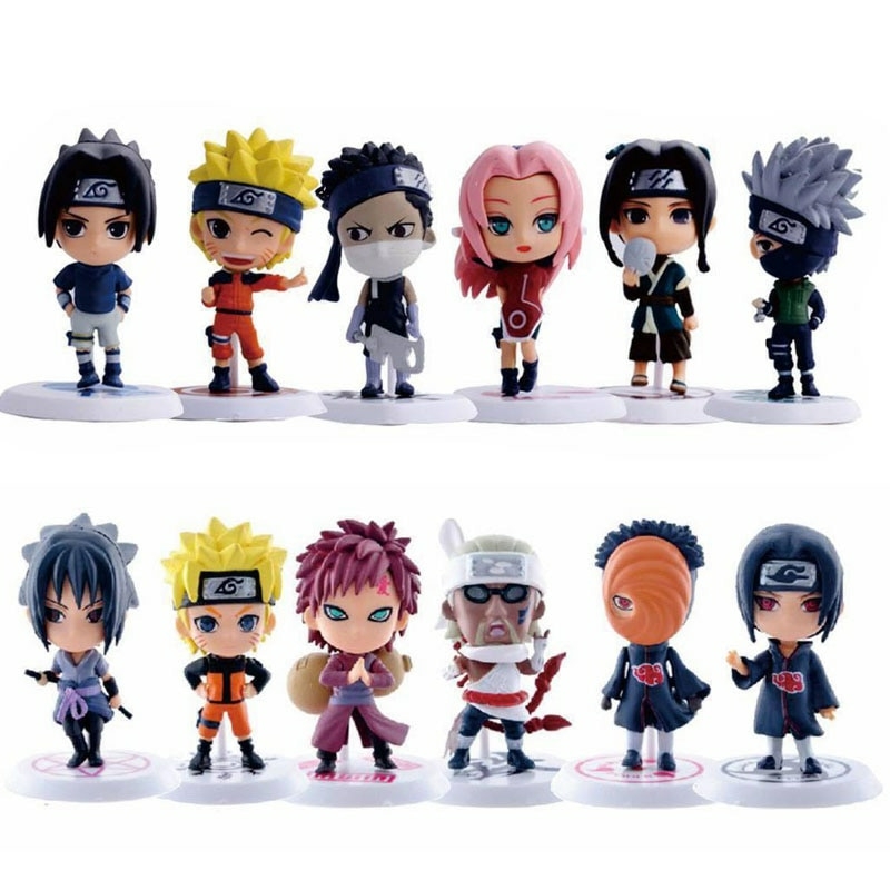 KIT/COLEÇÃO COM 12 PERSONAGENS DO ANIME NARUTO