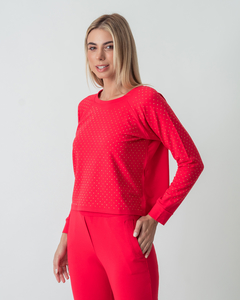 BLUSA DE MOLETINHO GABRIELA - VERMELHO