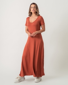 VESTIDO FLUIDO MALHA VICTORIA - TERRACOTA - comprar online