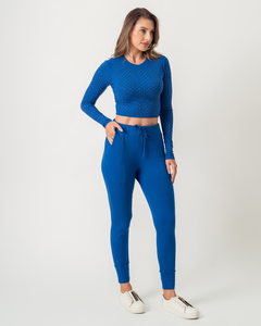 CALÇA JOGGER DE MOLETINHO STELLA - AZUL na internet