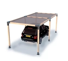 PERGOLA MODULO 2 3X3 SUELO CON MEDIASOMBRA SIN PINTAR