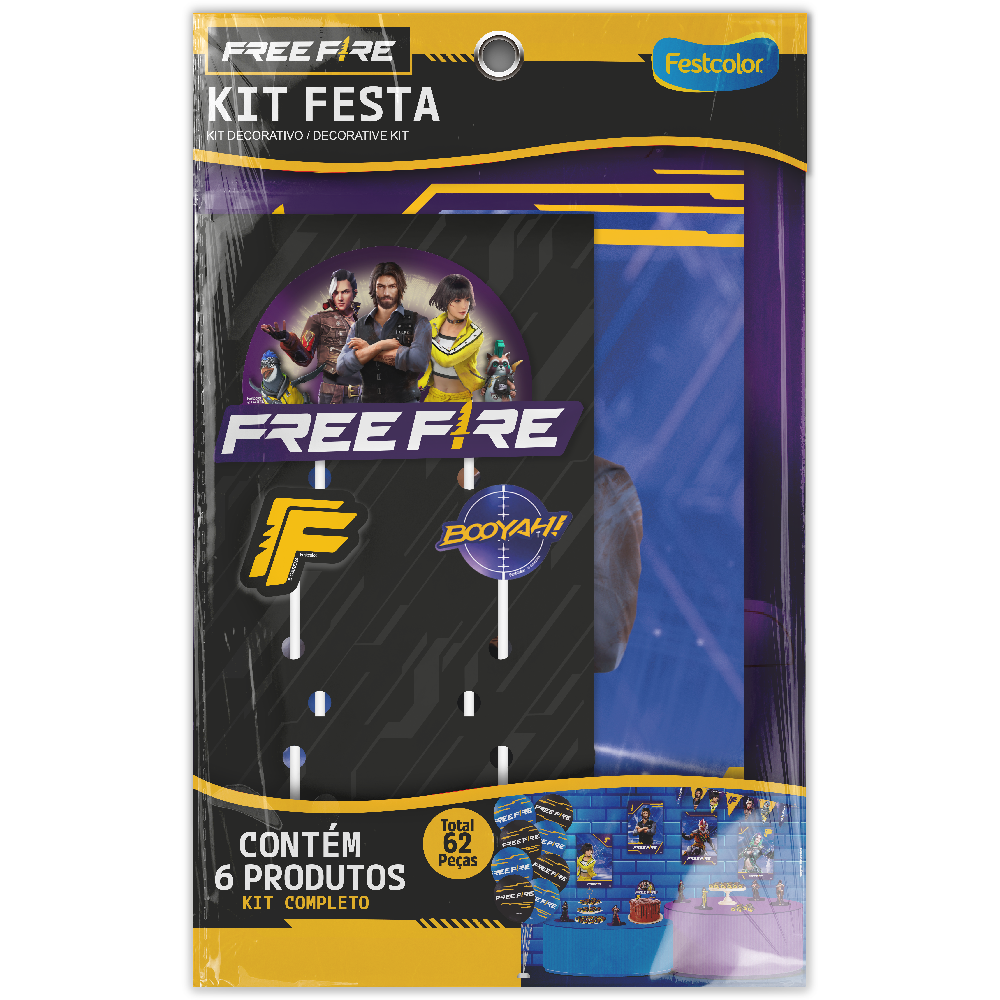 KIT FESTA INFANTIL FREE FIRE - 8 PESSOAS