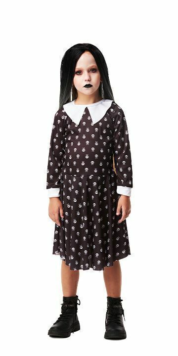 Fantasia Wandinha Addams Preto Carnaval Feminino Infantil