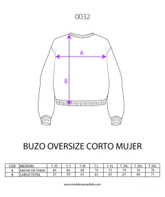 MOLDE BUZO OVER CORTO MUJER