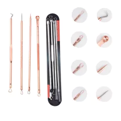 Imagem do Kit C/4 Curetta Extractor Strip Acne para limpeza de cravos e espinhas