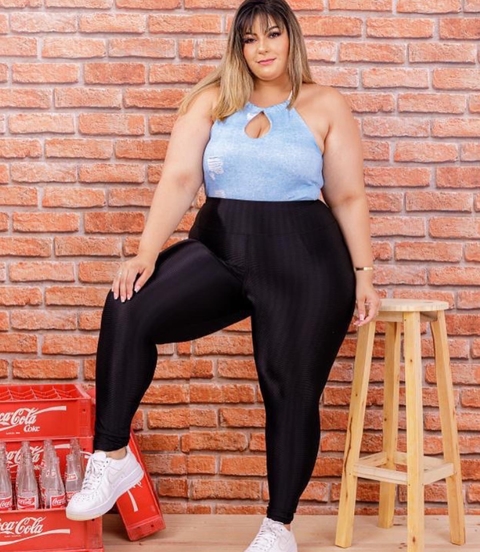 Conjunto Intense Disfarça Celulite Top com Zíper e Legging Cós V