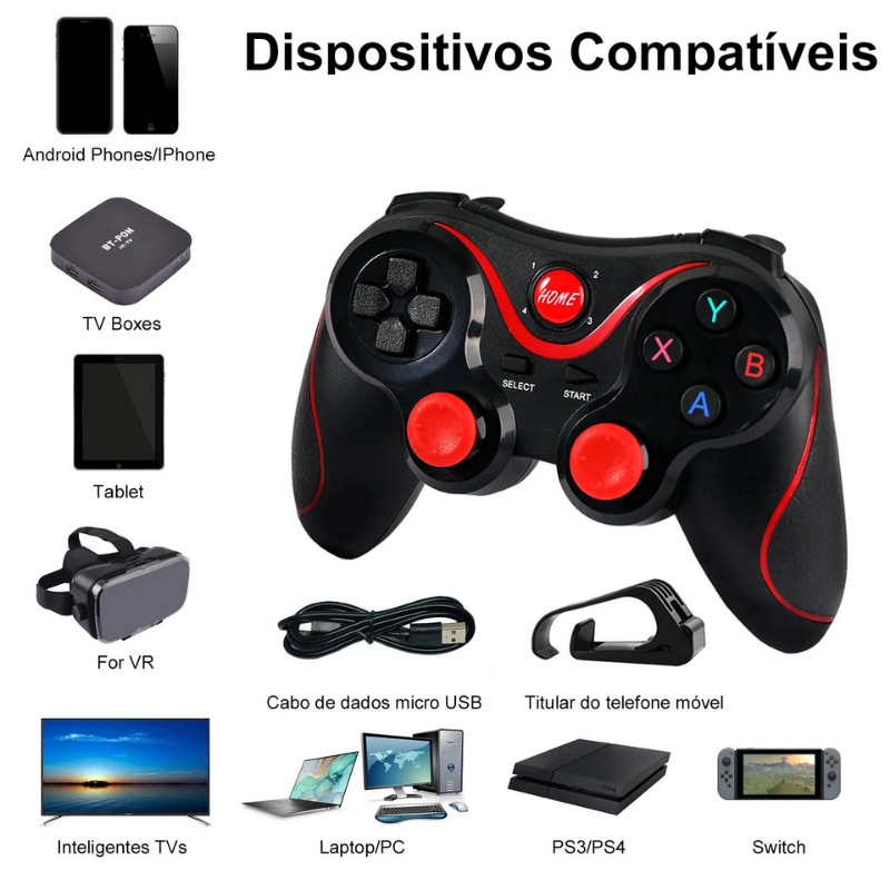 Controle Gamepad X3 Bluetooth Compatível Android, IOS e Xcloud