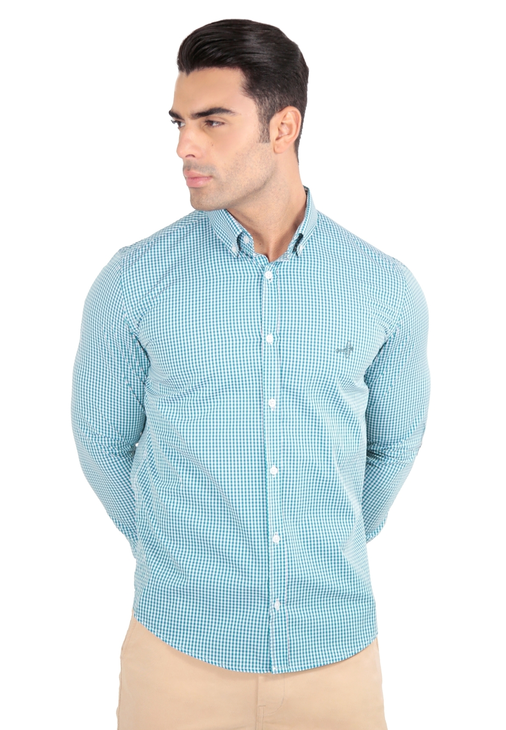 Camisa de Xadrez Slim Fit, Vermelhor Escuro