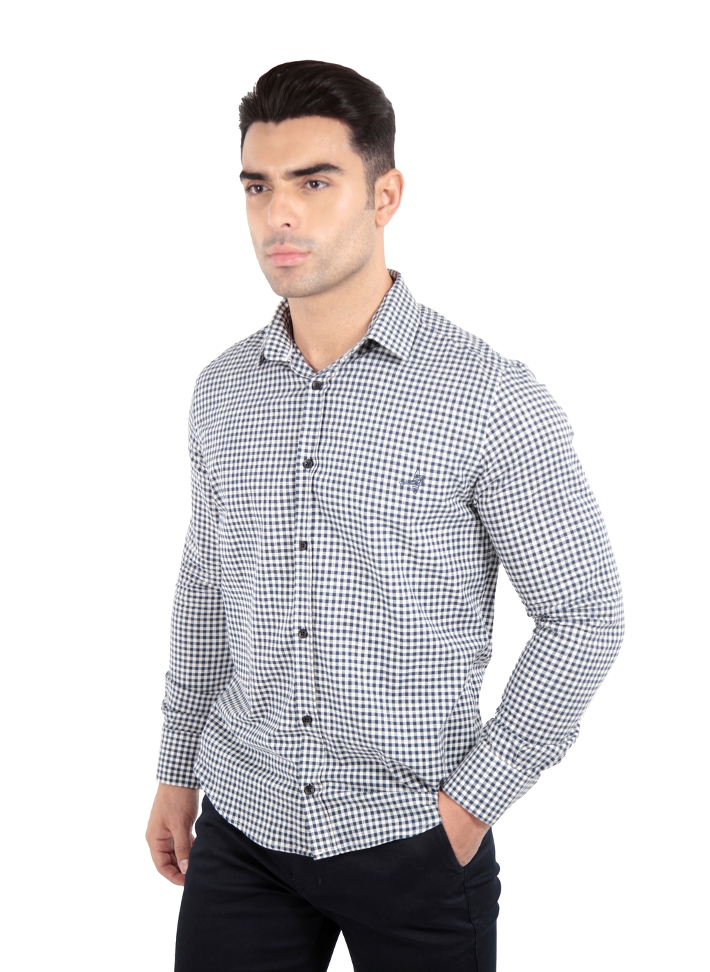 Camisa de Xadrez Slim Fit, Vermelhor Escuro