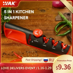 Afiador de faca WAK 5 em 1 ângulo ajustável - Cozinha Eficaz