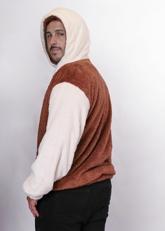 Buzo Canguro Marron Claro con Tiza en internet