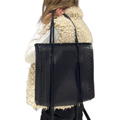 Cartera Marruecos | Cuero y trenzados en color negro - comprar online