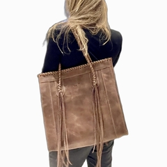 Cartera Marruecos | Cuero y trenzados en color chocolate