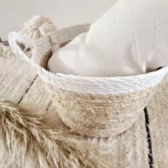 | Canasto Sophi | Blanco & Natural - comprar online