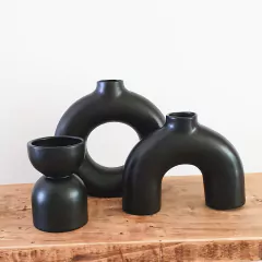 | Jarrón Praga | Negro