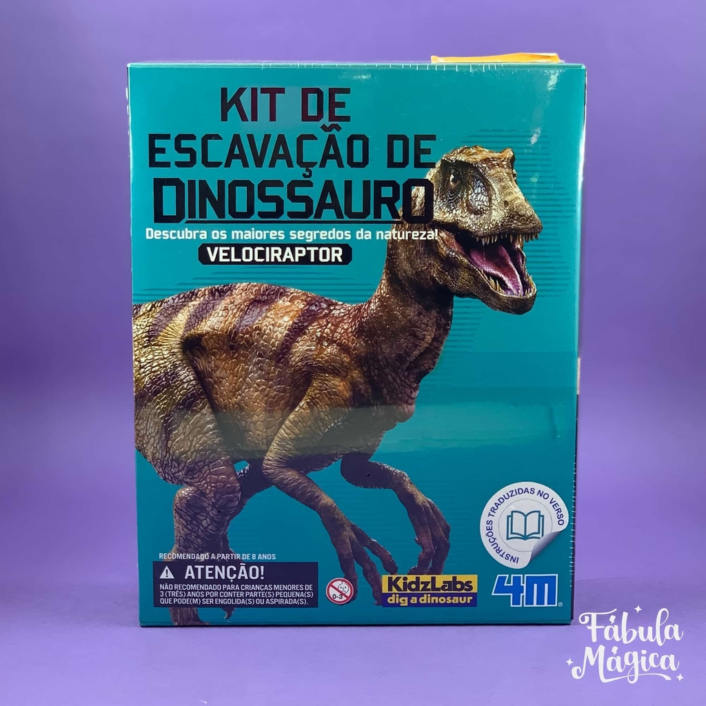 Kit de Escavação de Dinossauro Velociraptor - Educativos Brinquedos