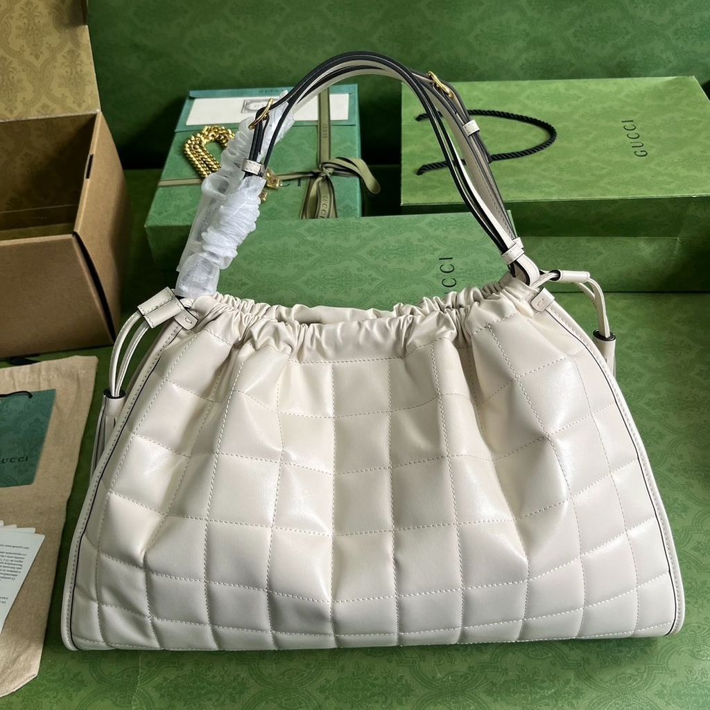 Gucci Deco medium tote bag in white leather