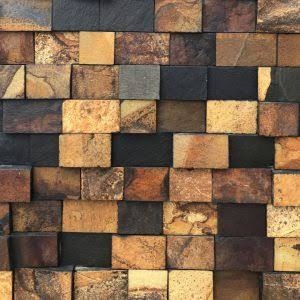 Pedra Ferro Mescla Marrom, Alaranjado e Preto Serrada 10x20 - Com
