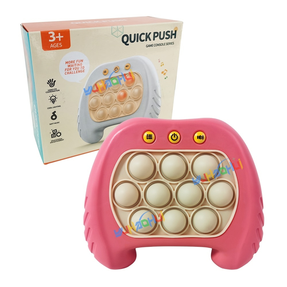 Quick Push Bubble Fidget Toy com Música e Luzes Piscando, Jogo de