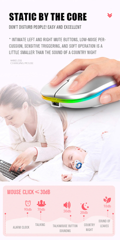 Mouse Bluetooth sem fio recarregável - Luminous 2.4G USB Wirele na internet