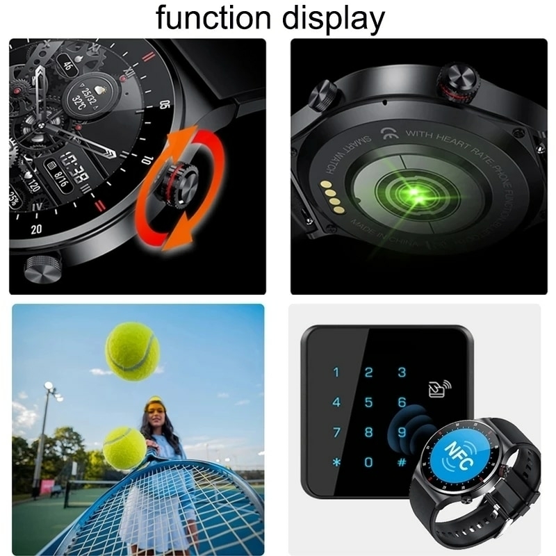 Xiaomi nfc chamada bluetooth relógio inteligente masculino tela cheia