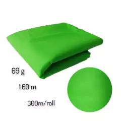 Tela No Tejida Color 300 mts 1.60 de ancho 69 gramos Verde Limon