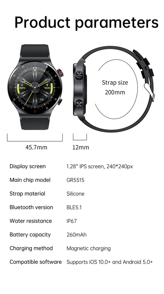 Xiaomi NFC Bluetooth Call Smart Watch Men Full Screen Sports Bracelet  Waterproof