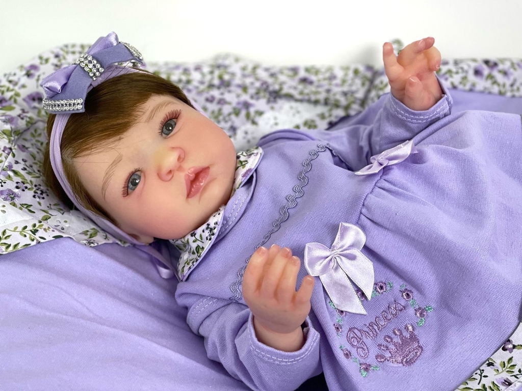 Bebê Reborn Realista Menina Baby Silicone Com Mamadeira em