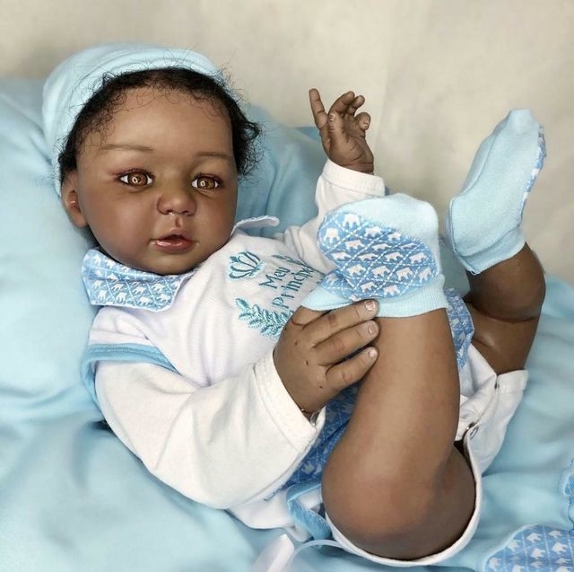 BEBÊ REBORN REALISTA MENINA KYLIN NEGRA