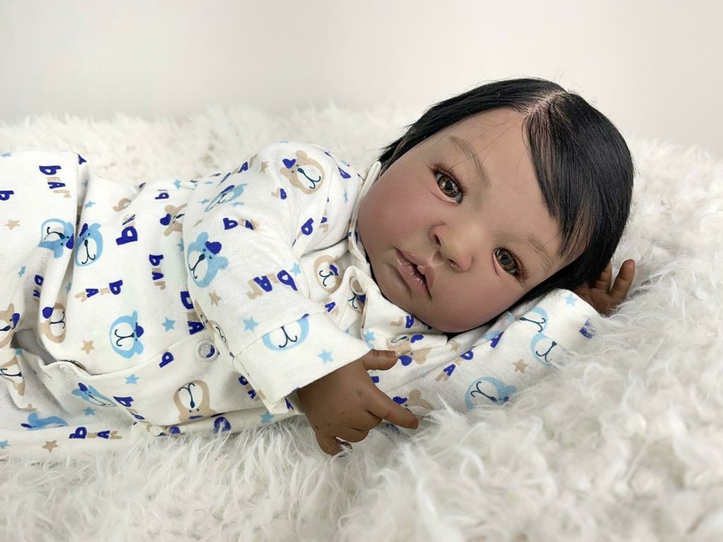 Boneca Bebê Reborn Menina Vinil Corpo em Tecido com Acessórios