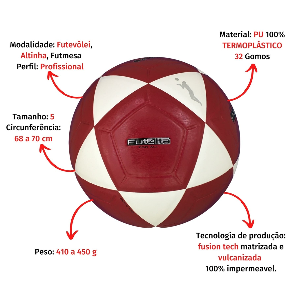 Bola FutAlta Fusion Tech Dalebol EUA Amarela e Preta - Bola de