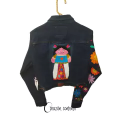 CHAMARRA MEZCLILLA OSCURA TALLA CHICA