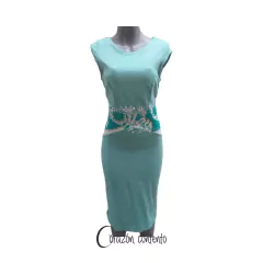 VESTIDO VERDE AGUA TALLA EXTRA GRANDE