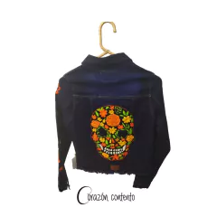 CHAMARRA MEZCLILLA OSCURA TALLA CHICA