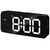 Grande Espelho Led Digital Música Despertador Snooze Casa Decoração de Parede