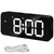 Grande Espelho Led Digital Música Despertador Snooze Casa Decoração de Parede - olhai