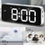 Grande Espelho Led Digital Música Despertador Snooze Casa Decoração de Parede - comprar online
