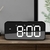 Grande Espelho Led Digital Música Despertador Snooze Casa Decoração de Parede - comprar online