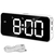 Grande Espelho Led Digital Música Despertador Snooze Casa Decoração de Parede na internet