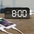 Grande Espelho Led Digital Música Despertador Snooze Casa Decoração de Parede - comprar online