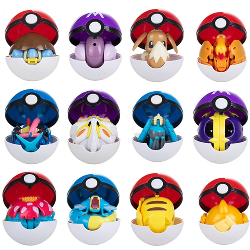 Juguetes Pokemon 12 Piezas Muñecos Pokebola