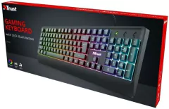 Teclado gamer Trust Ziva QWERTY color negro con luz rainbow - comprar online